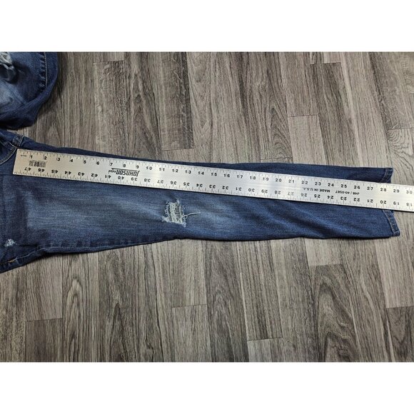 Gap Jeans Women 2/26 Blue Skinny Fit Distressed Ripped Stretch Denim Medium Wash - Picture 10 of 12